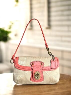 Coach Legacy Turn Lock Signature Canvas Mini Shoulder Bag Wristlet